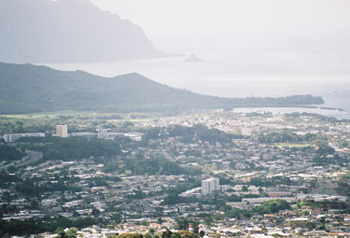 View of Kaneohe from Pali Lookout  - Oahu